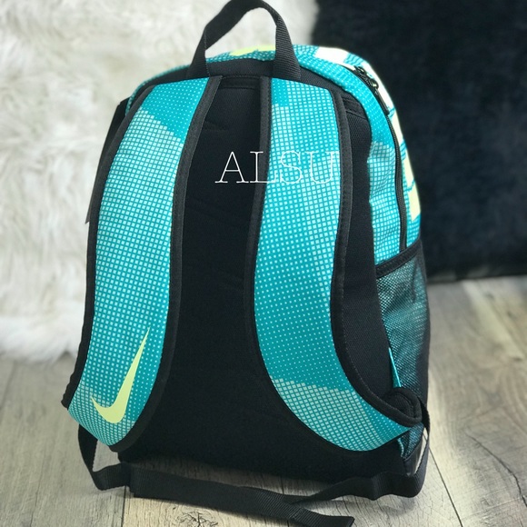 Nike Backpack Print JDI Blue Yellow Black Unisex - Picture 4 of 8